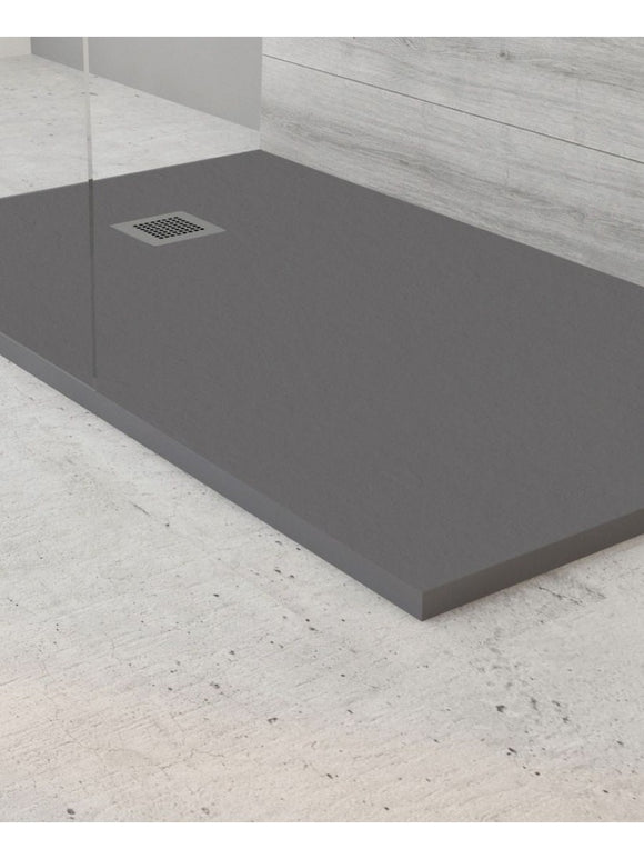 Slate 1200 x 800 Shower Tray Anthracite - with shower waste