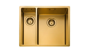 Rangemaster Spectra Stainless Steel Inset or undermount Sink 1.5 bowls Gold