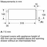 Bosch Serie  8 warming drawer 60 x 14 cm Black