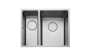 Rangemaster Cubix Stainless Steel Inset or undermount Sink 1.5 bowls Polished - LHB