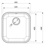 Rangemaster Atlantic Classic Stainless Steel Undermount Sink 1 bowl Polished