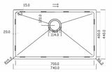 Rangemaster Cubix Stainless Steel Inset or undermount Sink 1 bowl Satin