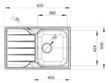 Rangemaster Michigan Stainless Steel Inset Sink 1 Bowl Compact Polished