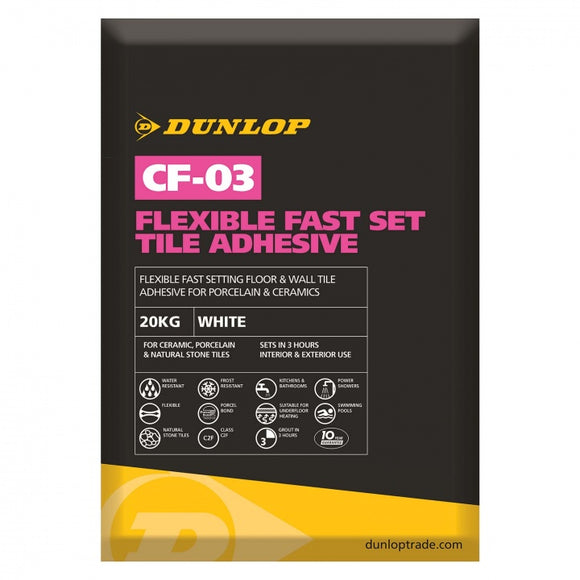 Dunlop  CF-03 Flex Fast Set White Adhesive 20kg
