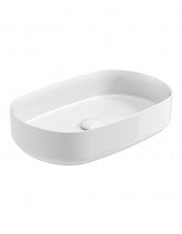 Avanti Oval 55cm Vessel Basin with Ceramic Click Clack Waste - Ceramic White