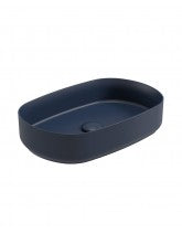 Avanti Oval 55cm Vessel Basin with Ceramic Click Clack Waste - Parisian Blue