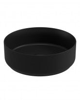 Avanti Round 36cm Vessel Basin with Ceramic Click Clack Waste - Carbon Black