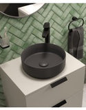 Avanti Round 36cm Vessel Basin with Ceramic Click Clack Waste - Charcoal Grey