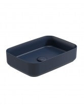 Avanti Rectangle 50cm Vessel Basin with Ceramic Click Clack Waste - Parisian Blue