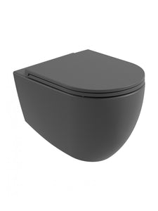 Avanti Wall Hung Rimless WC & Seat - Charcoal Grey