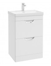 Freya 60cm 2 Drawer Floor Standing Vanity Unit Matt White