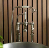 Vado Lever Handle Floor Standing Bath Shower Mixer in Bright Nickel