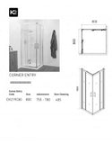 K2 800 Corner Entry Shower Enclosure - Adjustment 755 -780mm