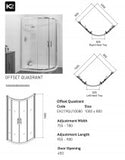 K2 1000x800 Offset Quadrant Shower Enclosure