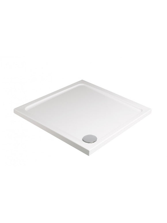 Kristal Low Profile 1000 Square Shower Tray with shower waste