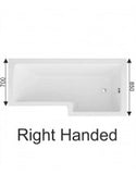 L Shape 1700 x 850 Right Hand Shower Bath with Bath Panel & Bath Screen