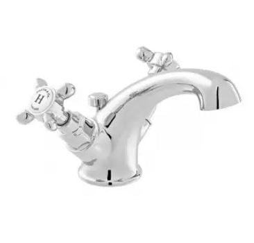Vado Cross Handle Mono Basin Mixer with Pop-Up Waste in Chrome