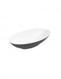 Skal Oval Wash Basin 600x350 White - Midnight Grey & Waste