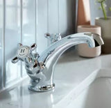 Vado Cross Handle Mono Basin Mixer with Pop-Up Waste in Chrome