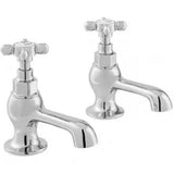 Vado Cross Handle Basin Pillar Taps in Chrome