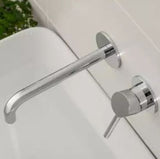 Vado Knurled Accents Slimline Wall Mounted Basin Mixer